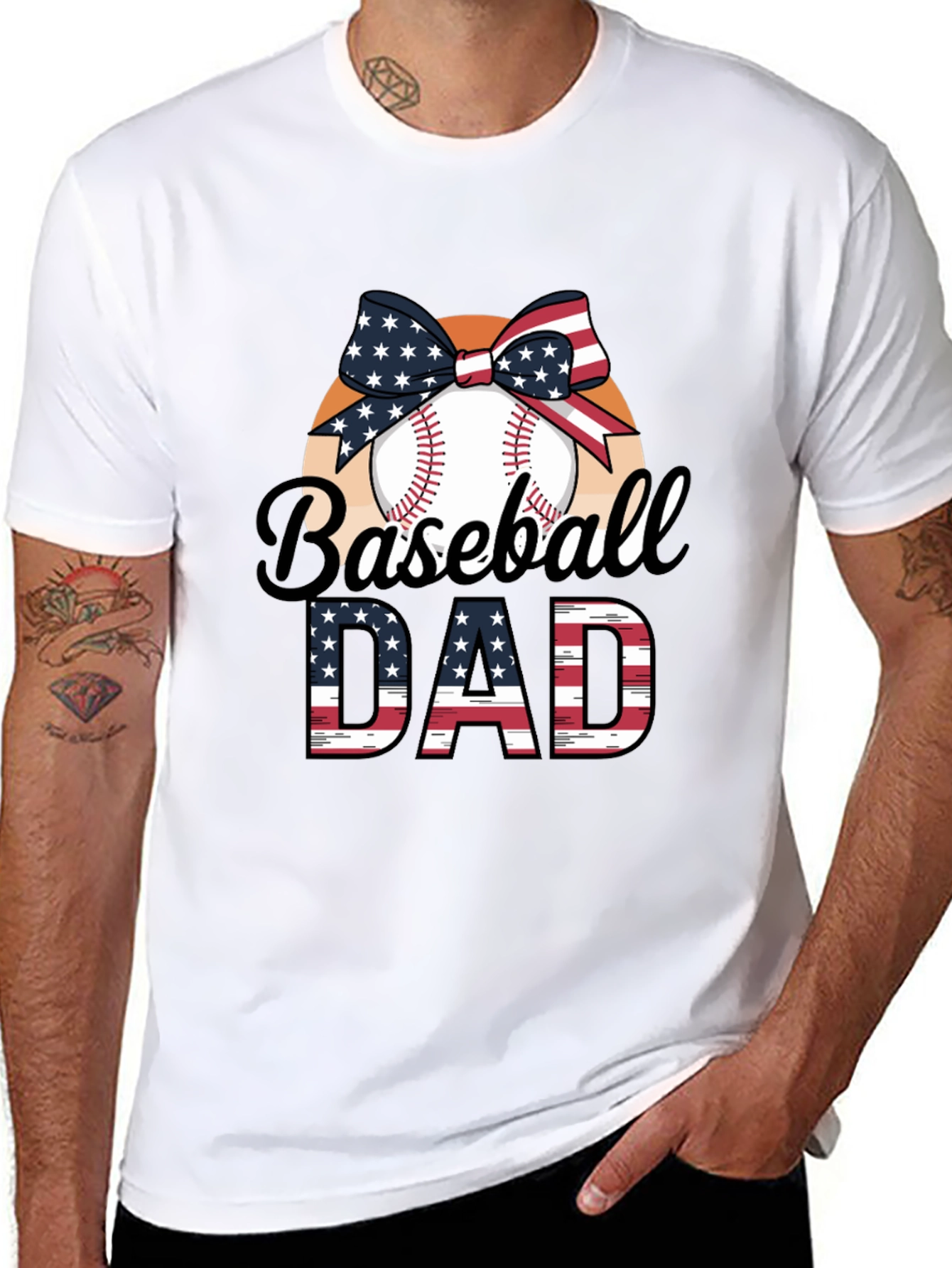 Baseball Dad Patriotic T-Shirt