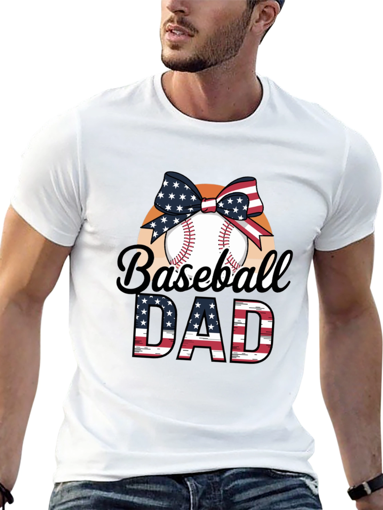 Baseball Dad Patriotic T-Shirt