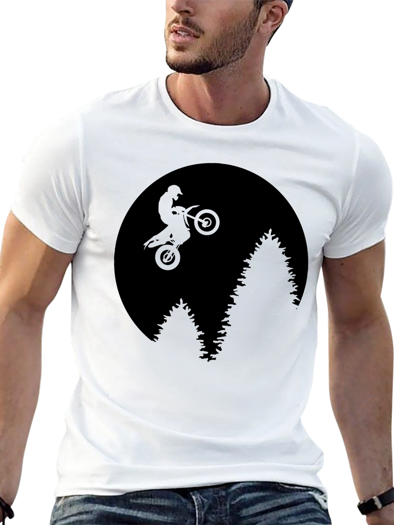 Motorcross Silhouette Graphic Tee - Black