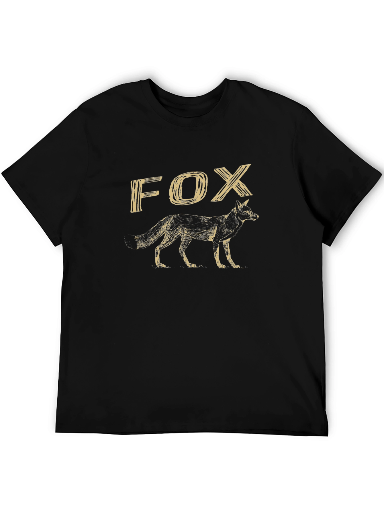 Cool Fox Graphic Print Black T-Shirt