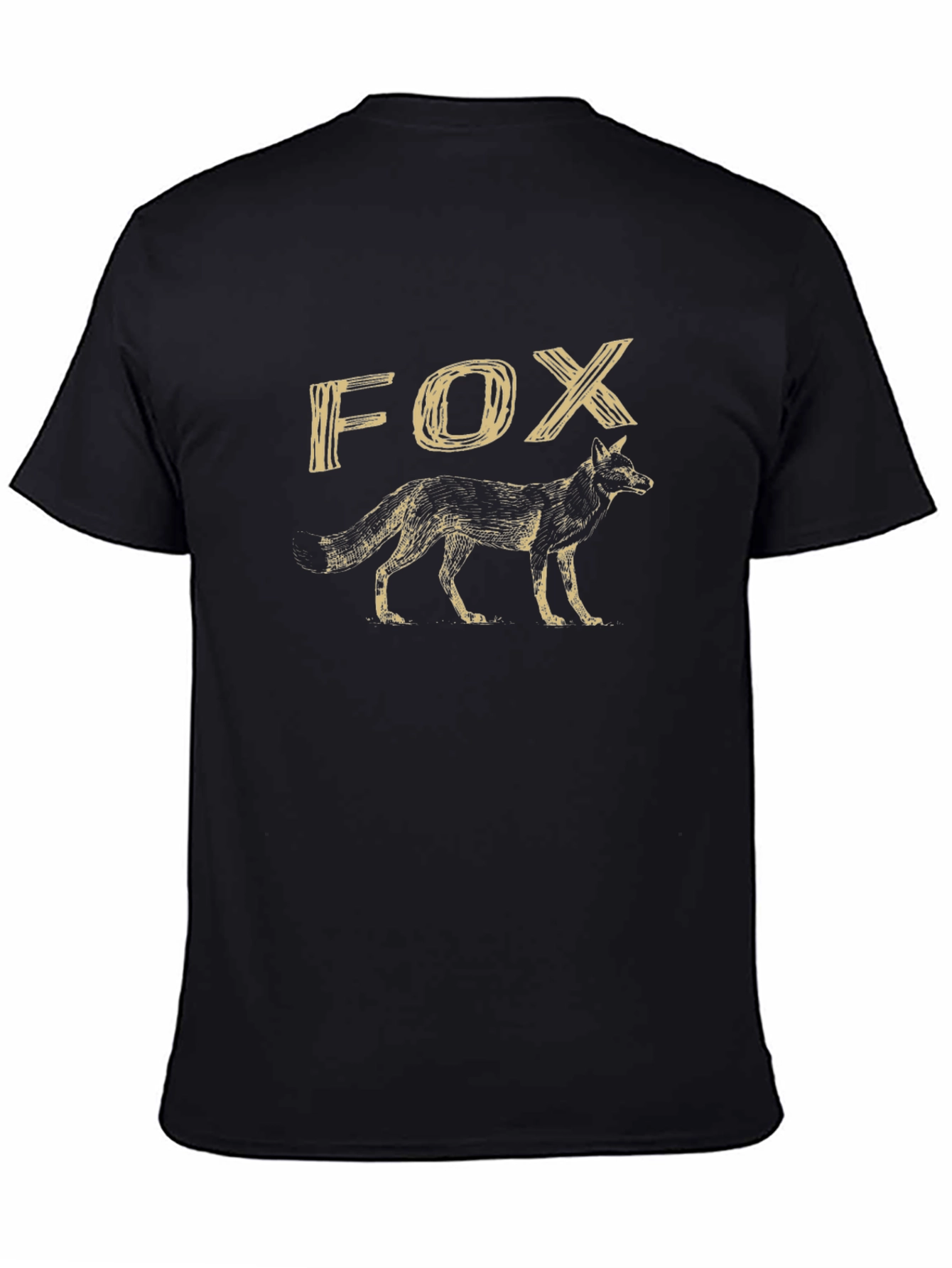 Cool Fox Graphic Print Black T-Shirt
