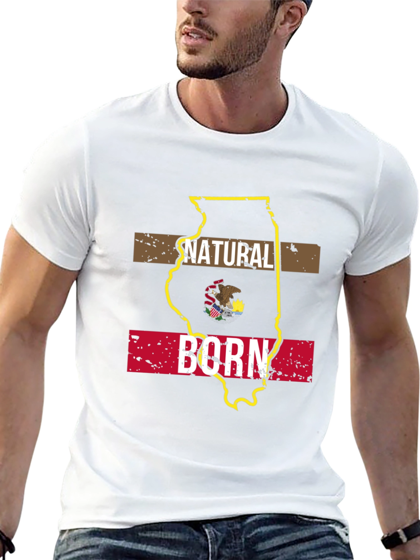 Natural Born Illinois State Pride T-Shirt