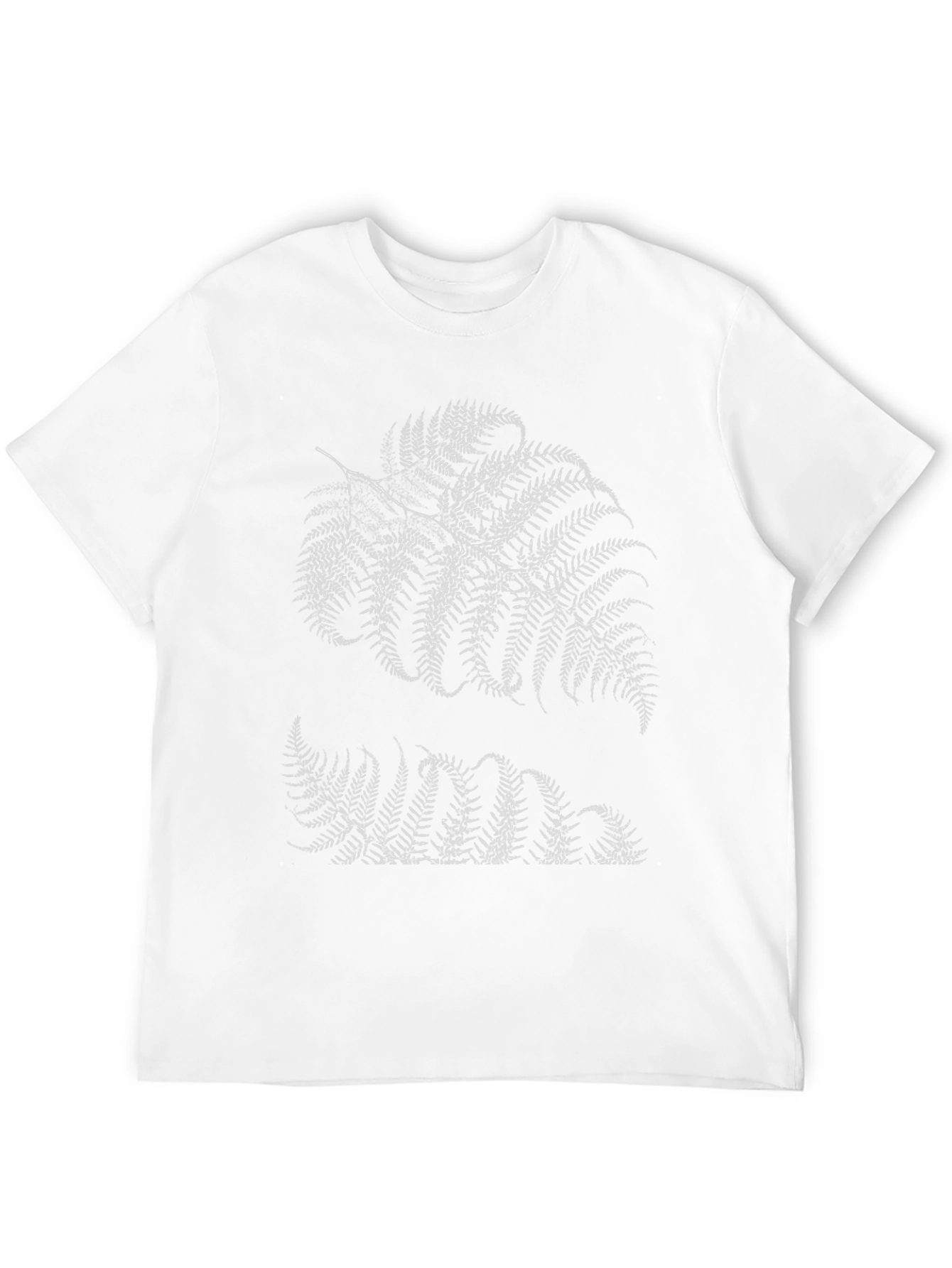 Fern Print Black Tee - Botanical Style