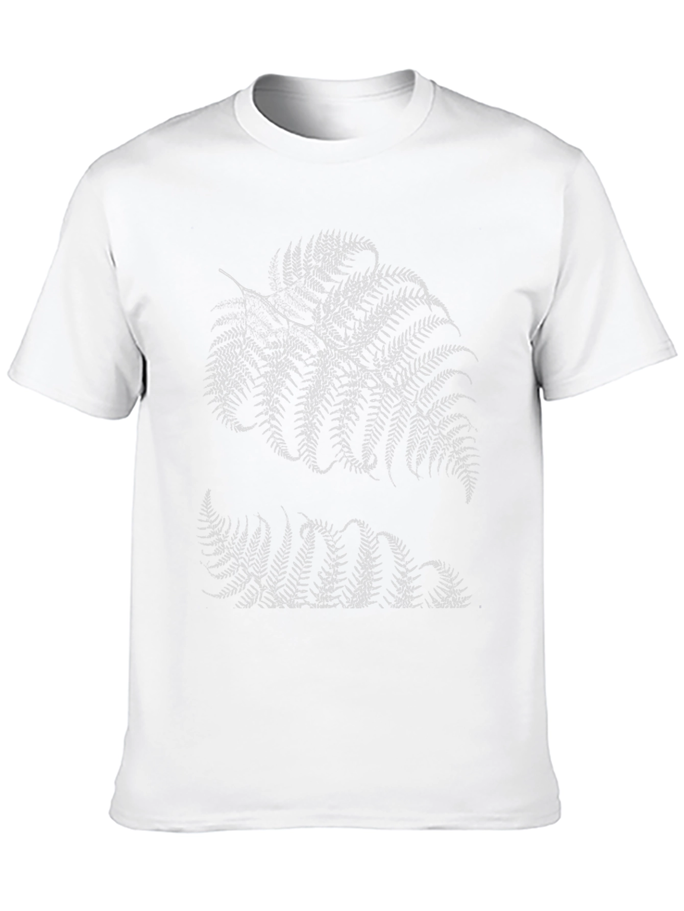 Fern Print Black Tee - Botanical Style