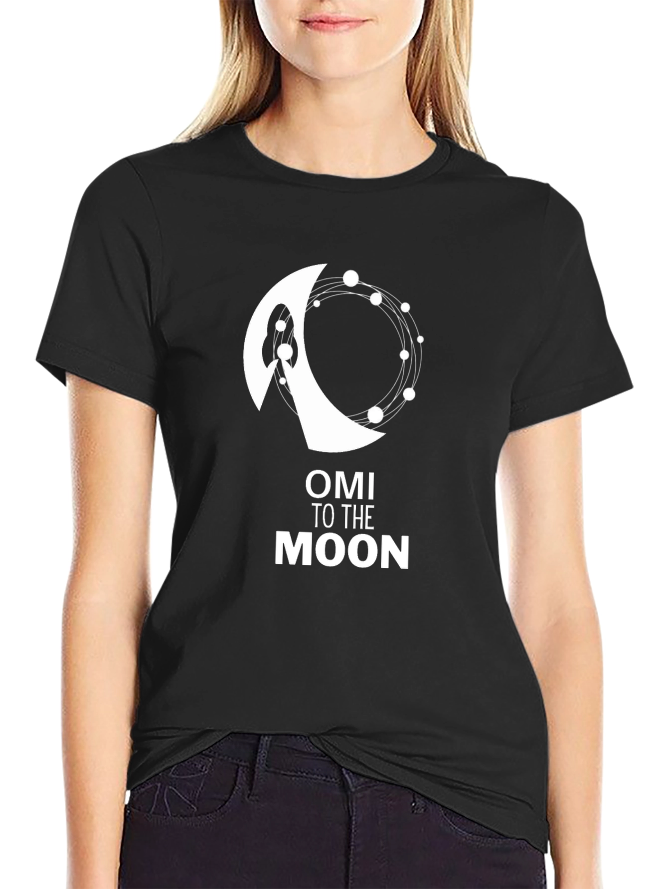 OMI to the Moon Black T-Shirt - Crypto Hype!