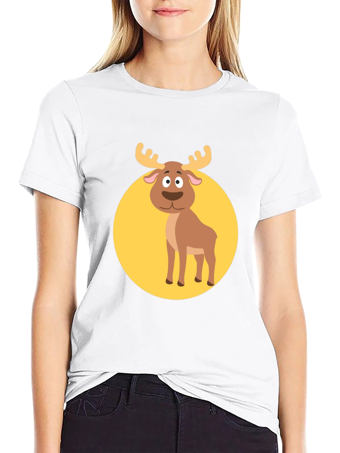 Funny Moose Graphic Tee -  Black T-Shirt