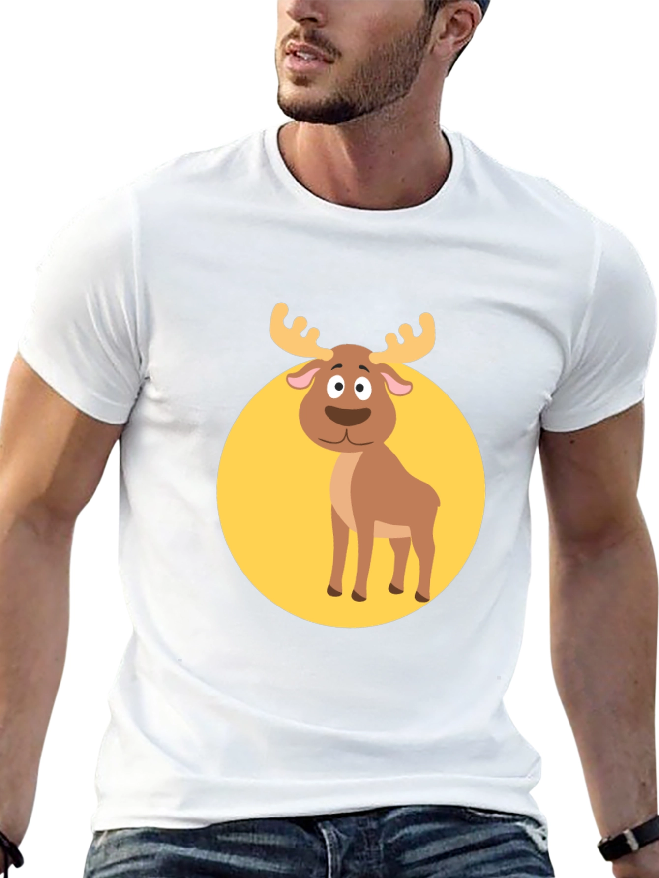 Funny Moose Graphic Tee -  Black T-Shirt