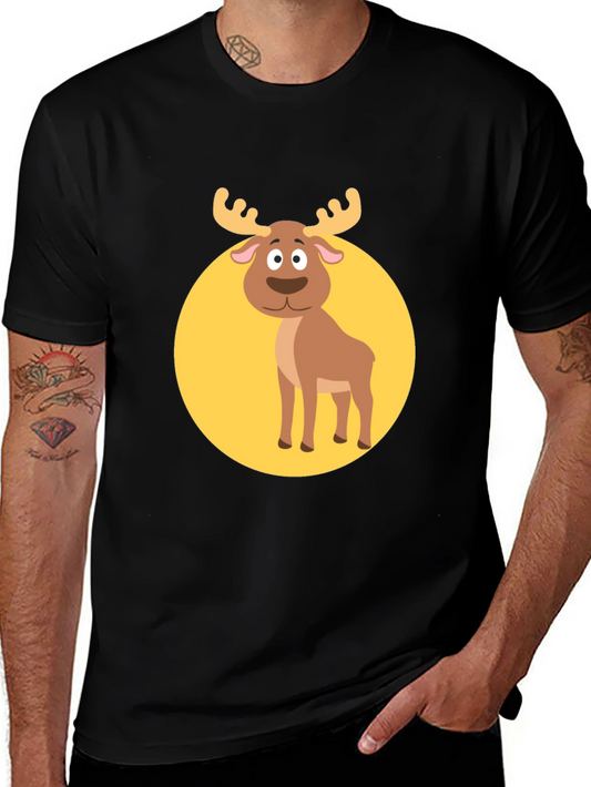 Funny Moose Graphic Tee -  Black T-Shirt