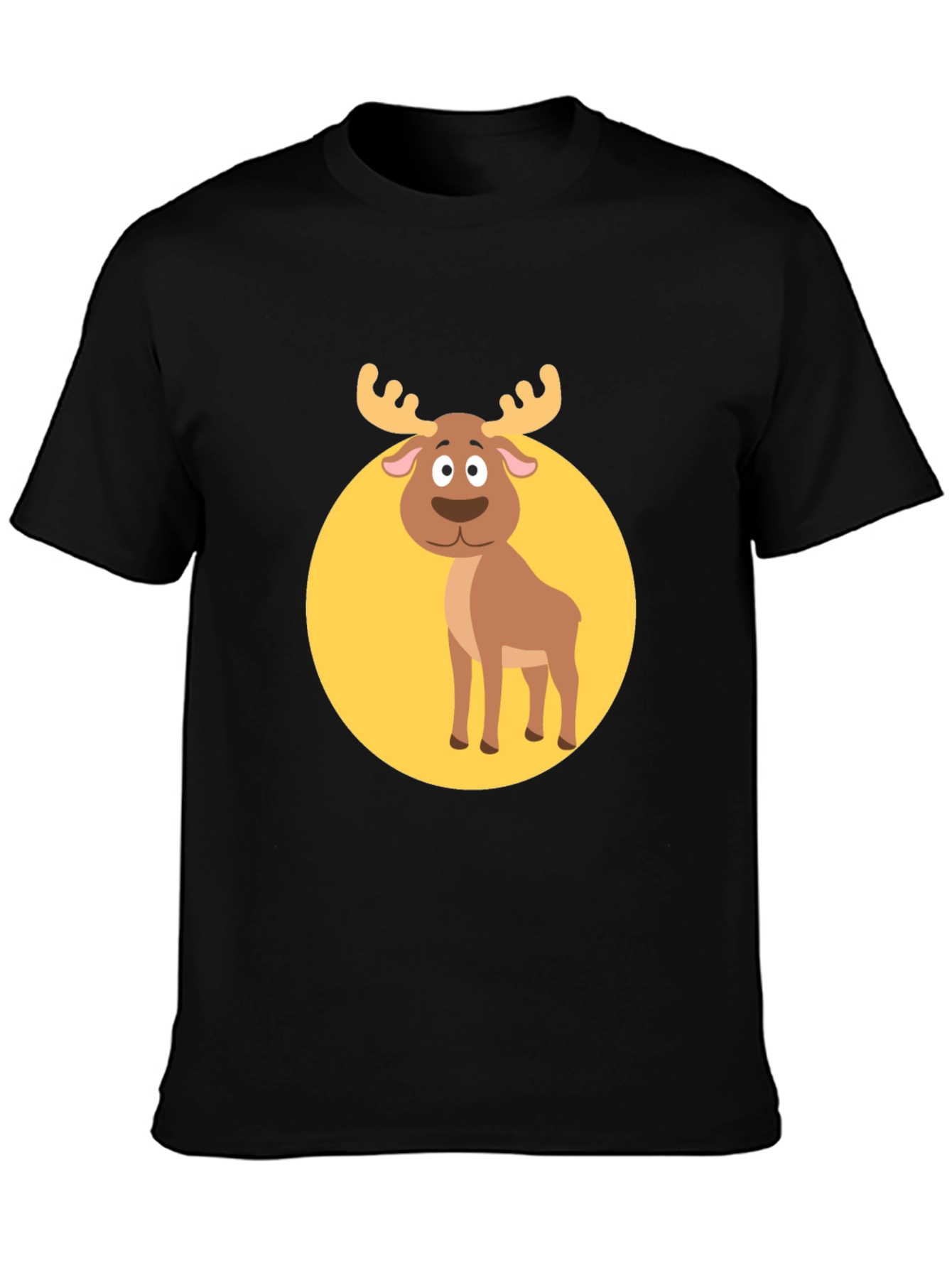 Funny Moose Graphic Tee -  Black T-Shirt