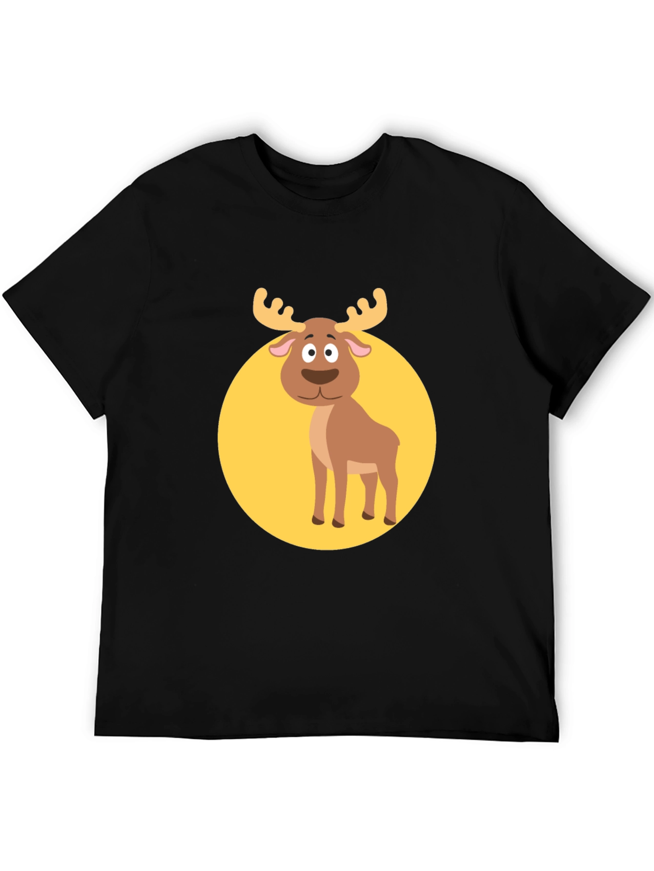 Funny Moose Graphic Tee -  Black T-Shirt