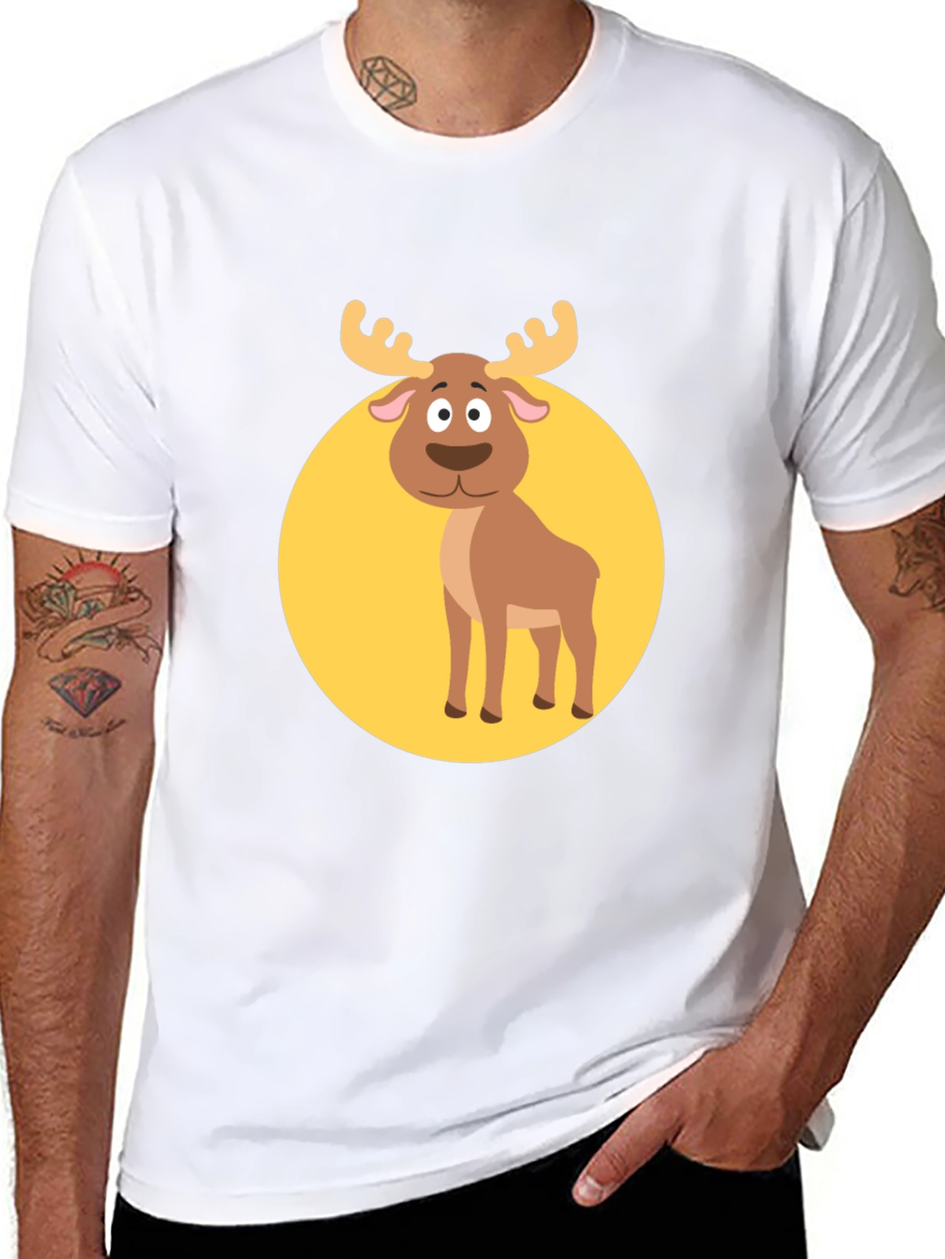 Funny Moose Graphic Tee -  Black T-Shirt