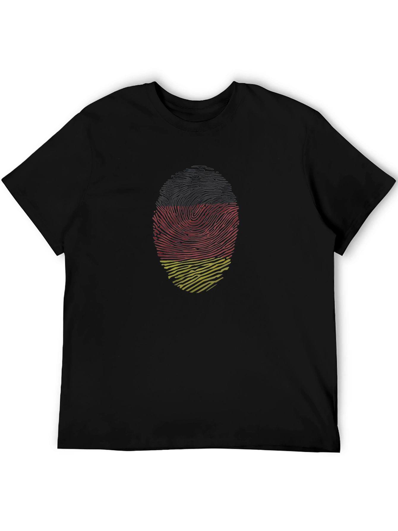 German Fingerprint Flag T-Shirt - Black