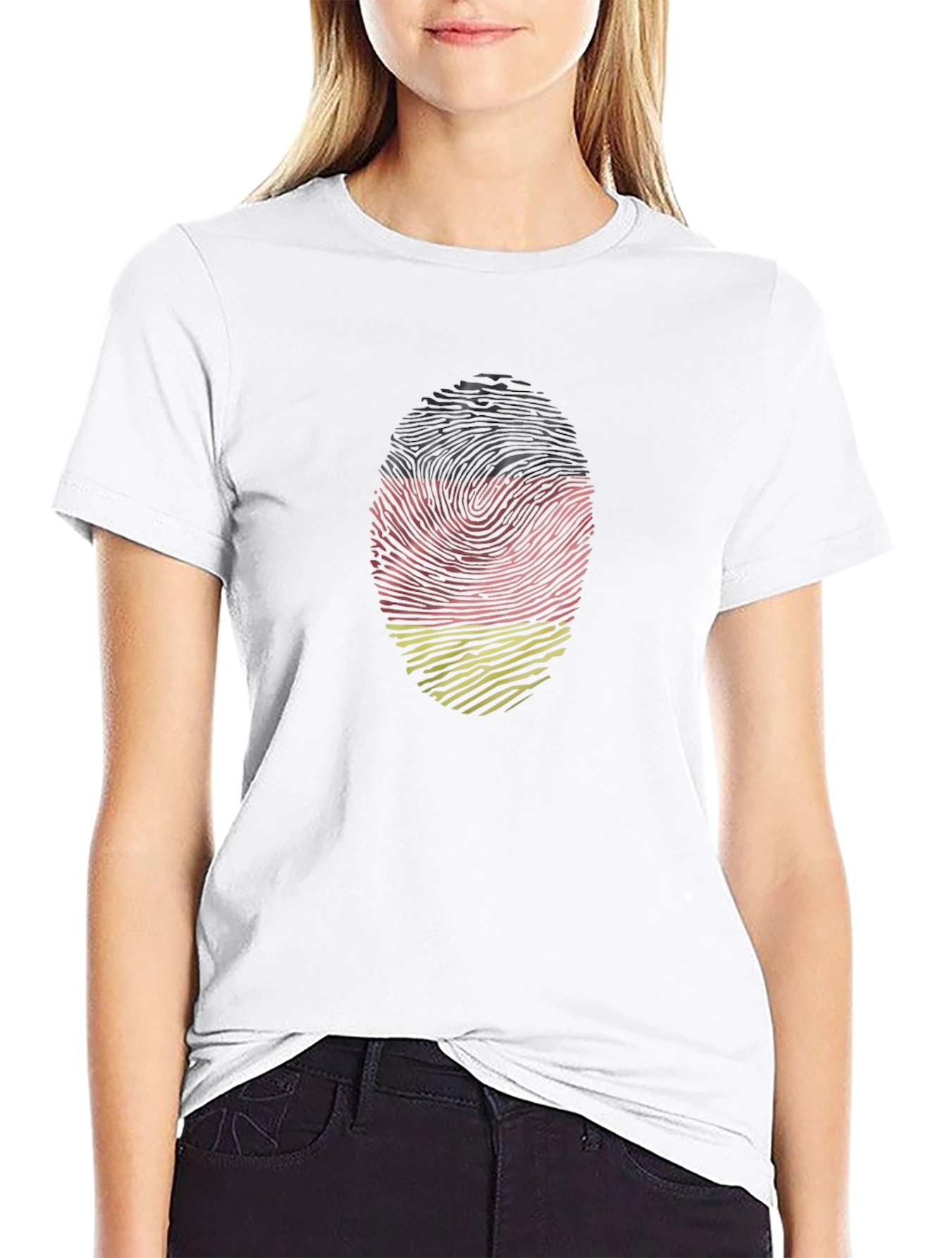 German Fingerprint Flag T-Shirt - Black