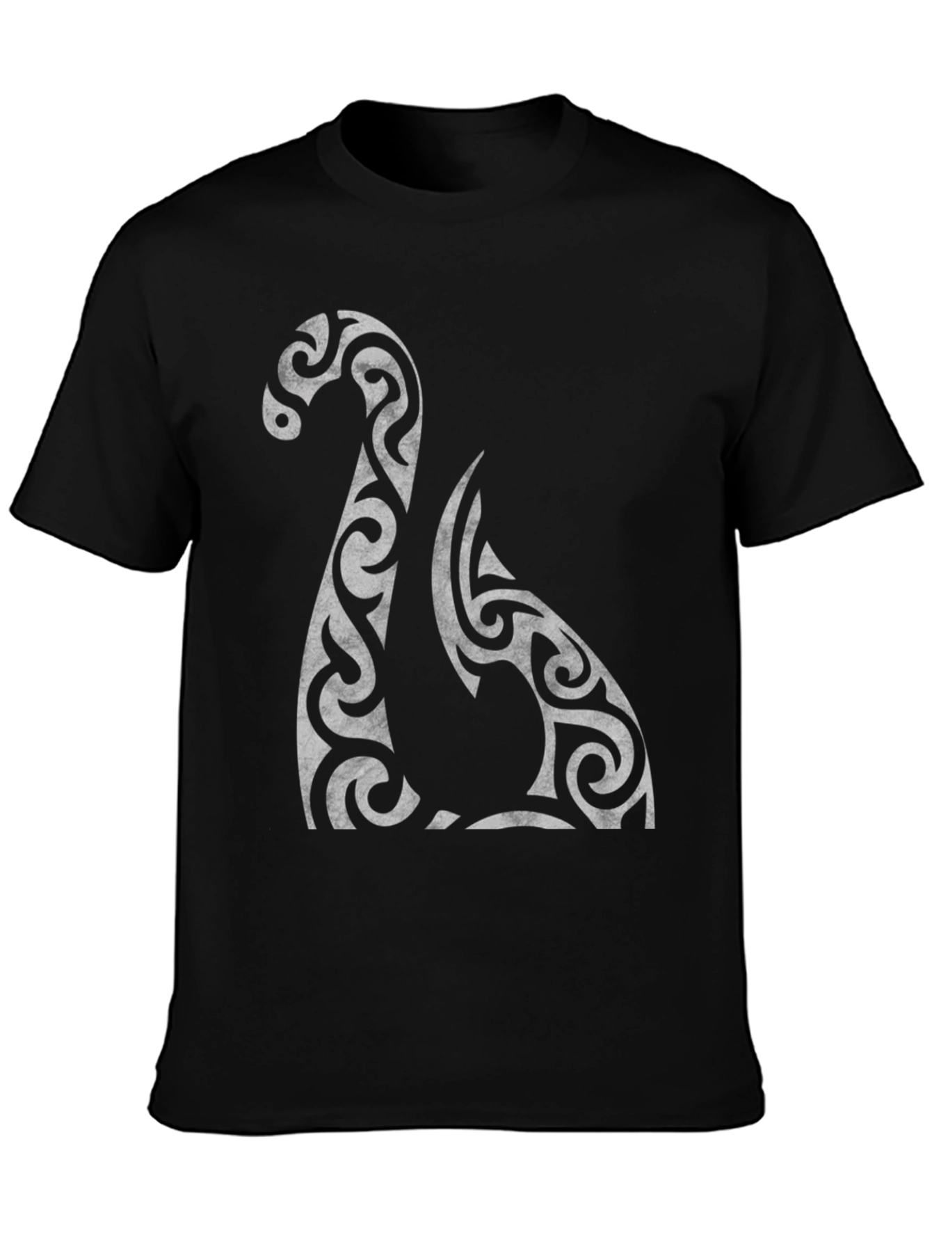 Tribal Loch Ness Monster Black T-Shirt