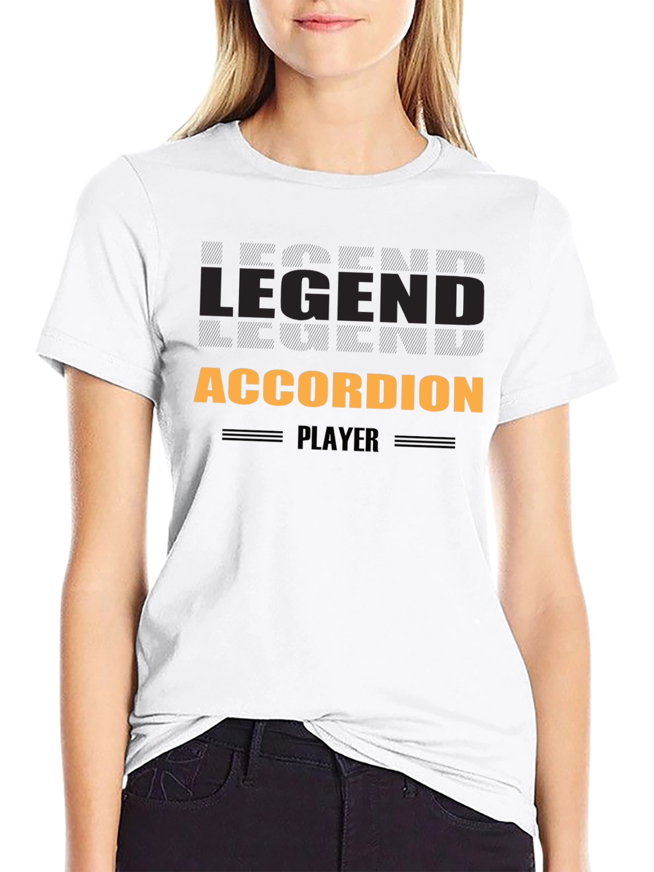 Legend Accordion Player T-Shirt - Black