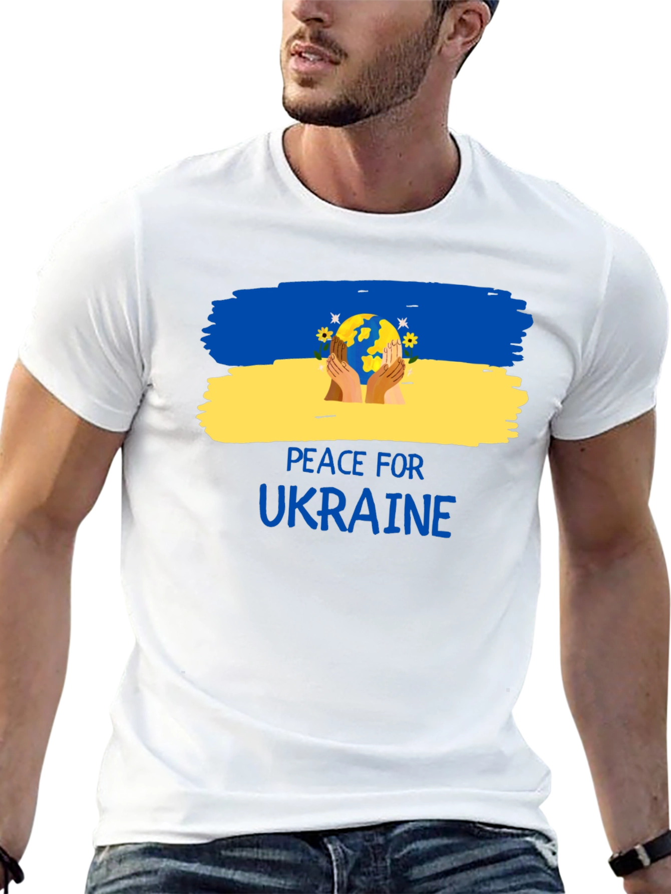 Peace for Ukraine T-Shirt - Unisex Black Tee