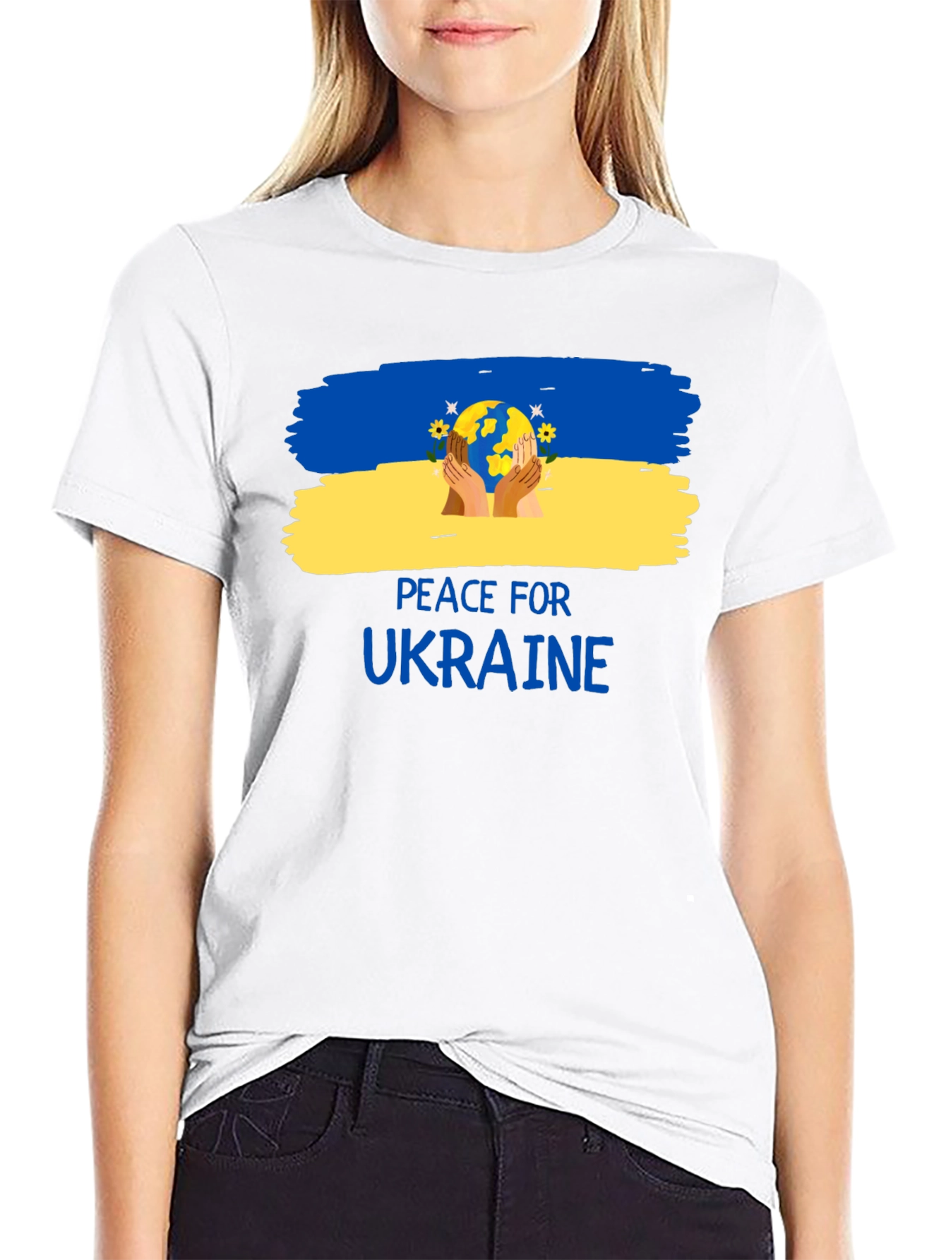 Peace for Ukraine T-Shirt - Unisex Black Tee