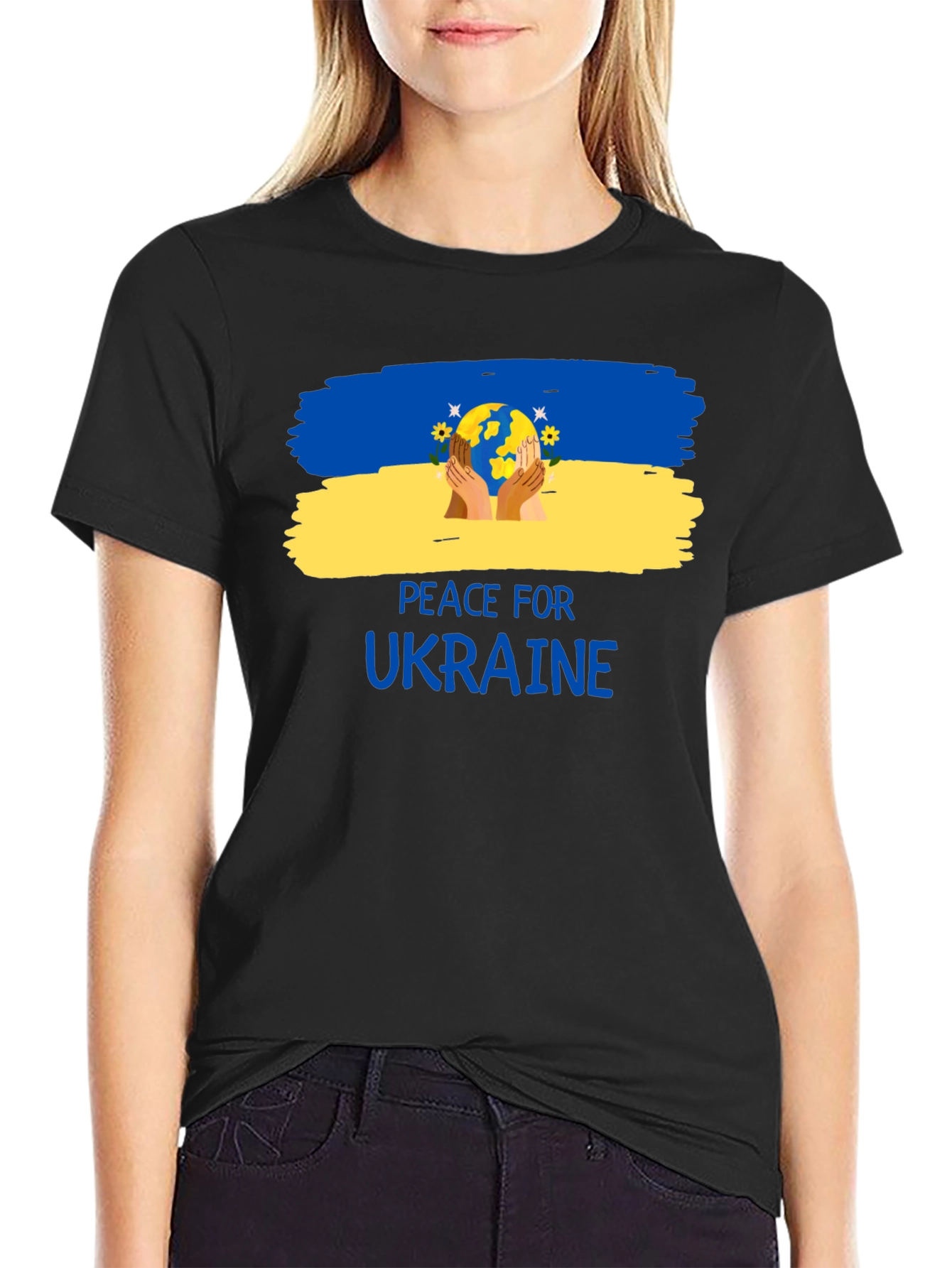 Peace for Ukraine T-Shirt - Unisex Black Tee