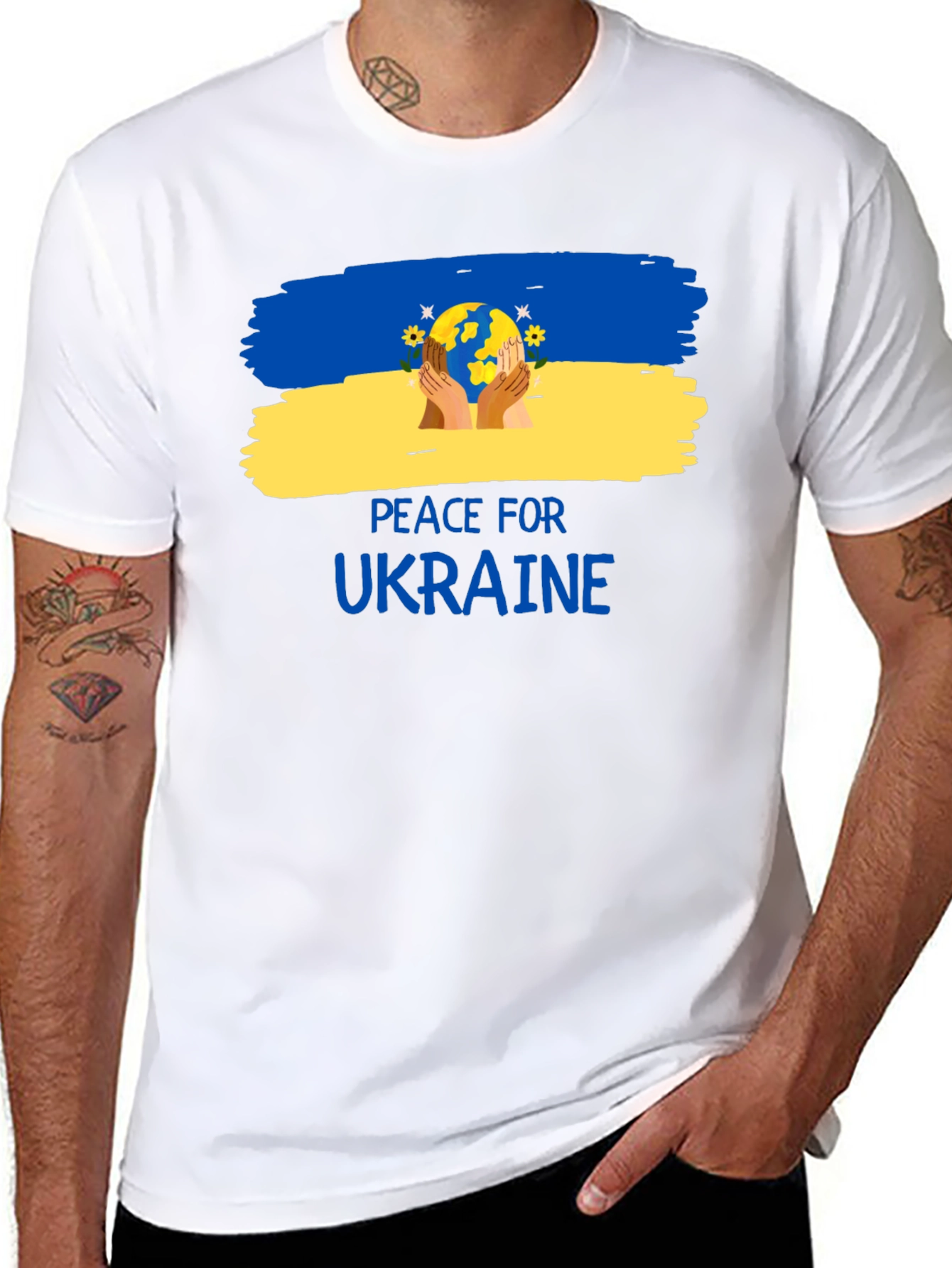 Peace for Ukraine T-Shirt - Unisex Black Tee