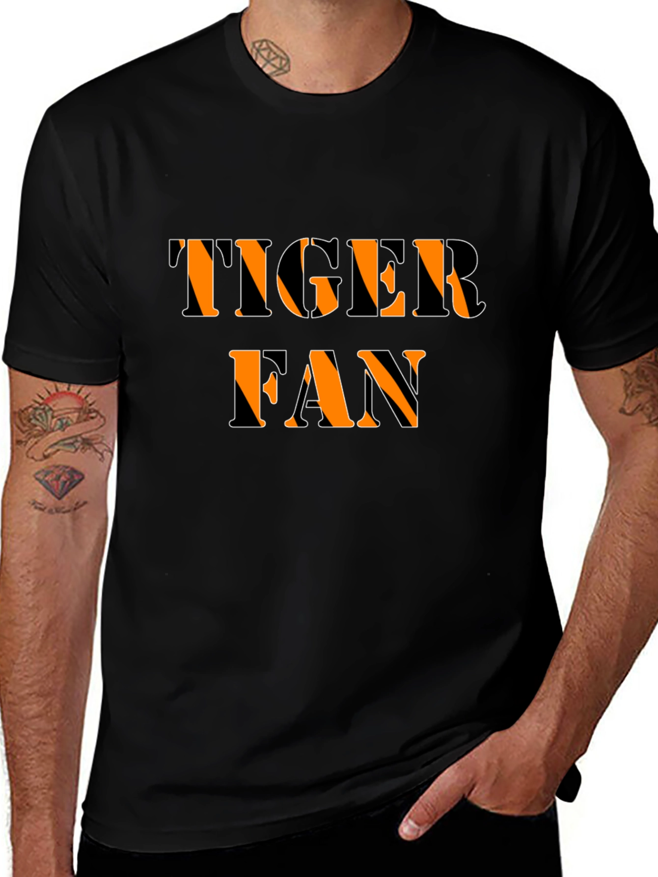 Tiger Fan T-Shirt - Black Graphic Tee
