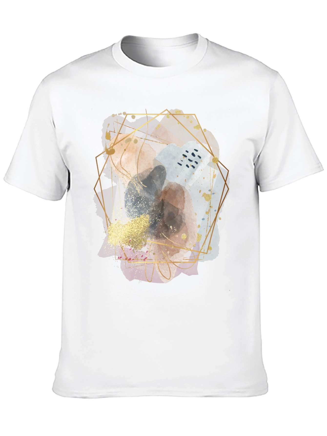Abstract Geometric Graphic Black T-Shirt