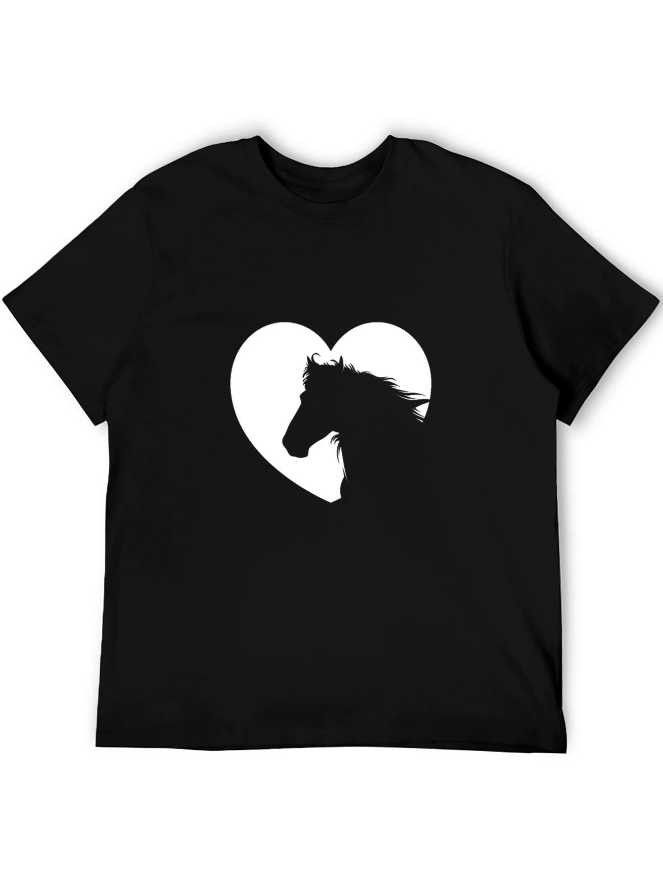 Horse Lover T-Shirt: Heart Silhouette Design