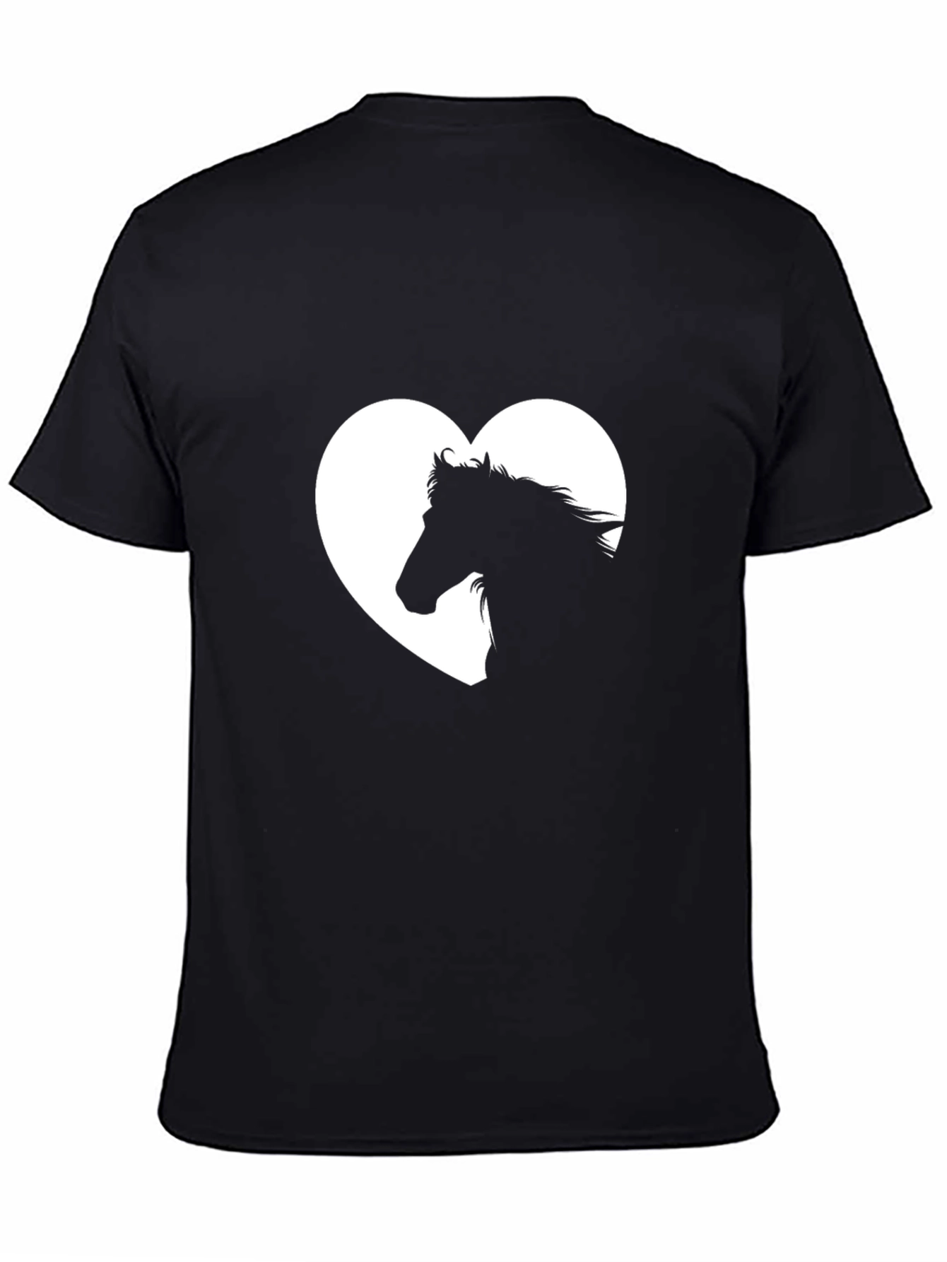 Horse Lover T-Shirt: Heart Silhouette Design