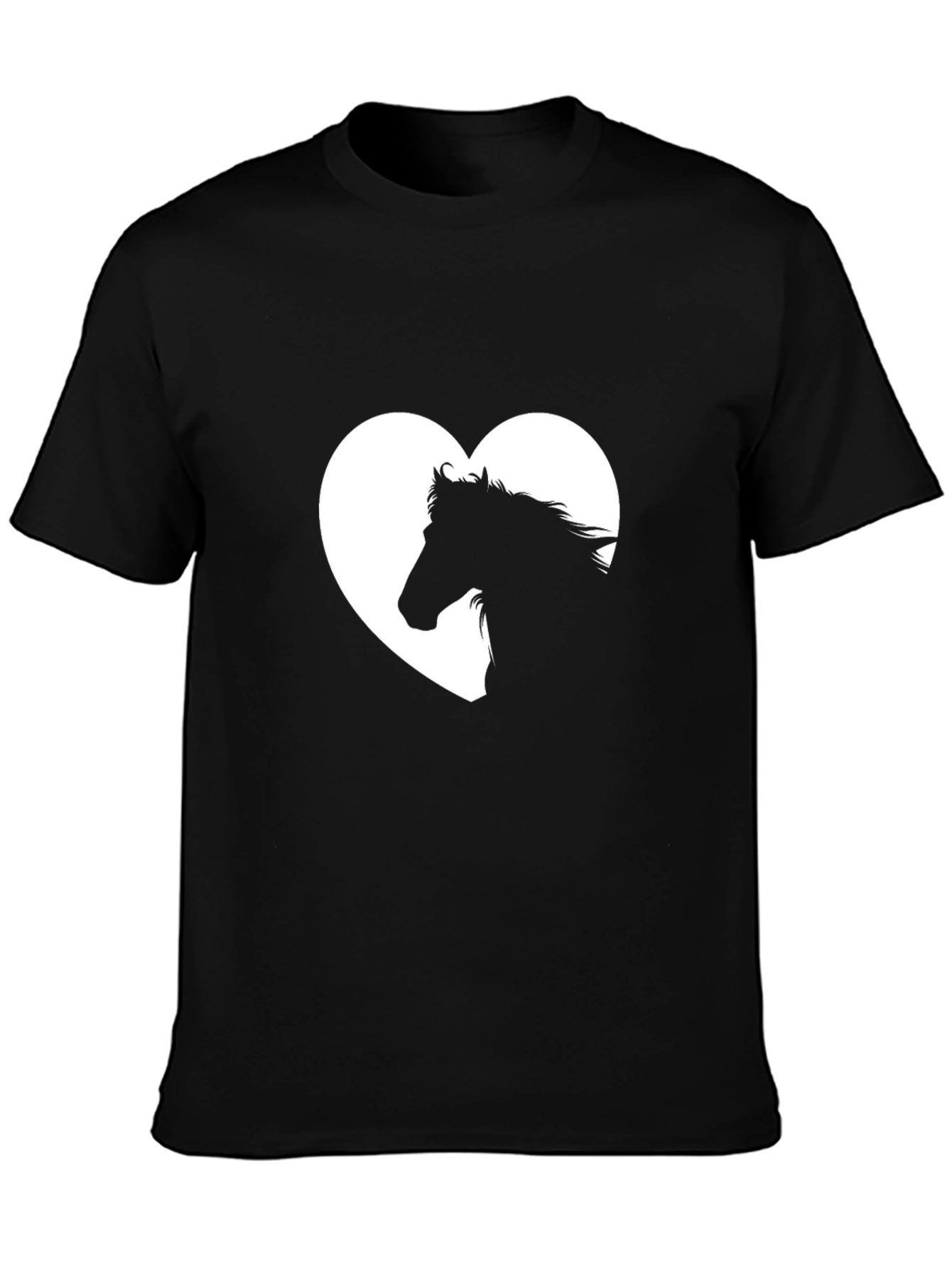 Horse Lover T-Shirt: Heart Silhouette Design