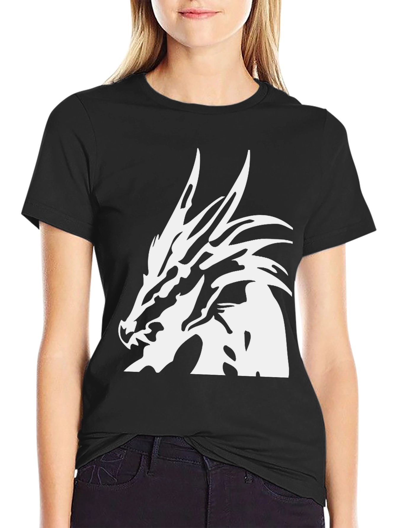 Dragon Head Graphic Black T-Shirt
