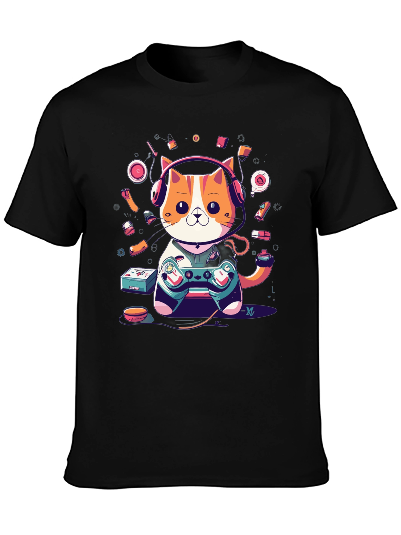 Gaming Cat T-Shirt: Retro Gamer Style