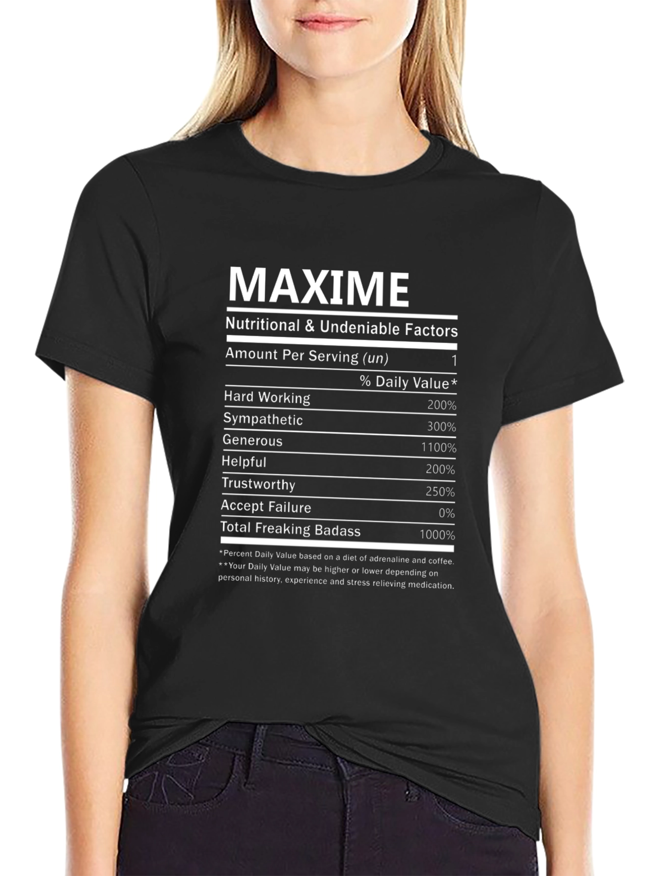 MAXIME Nutritional Facts T-Shirt - Badass Edition