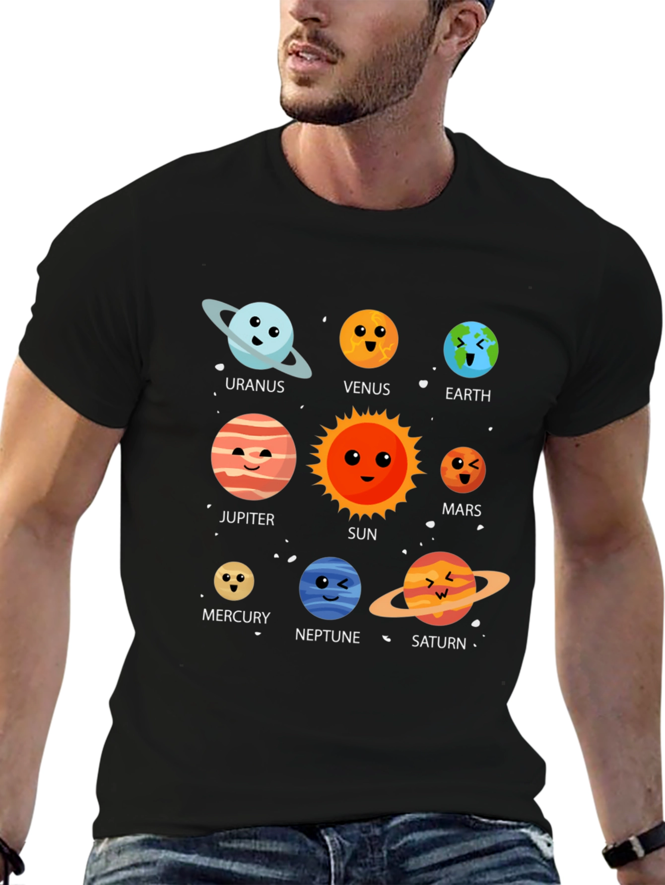 Solar System Planets Graphic T-Shirt - Space Theme