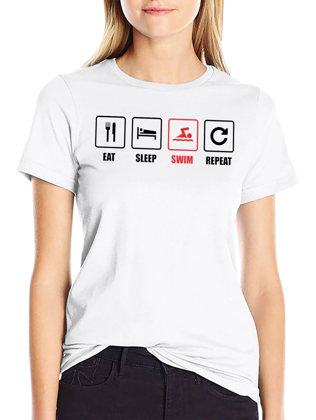 Eat Sleep Swim Repeat Graphic T-Shirt