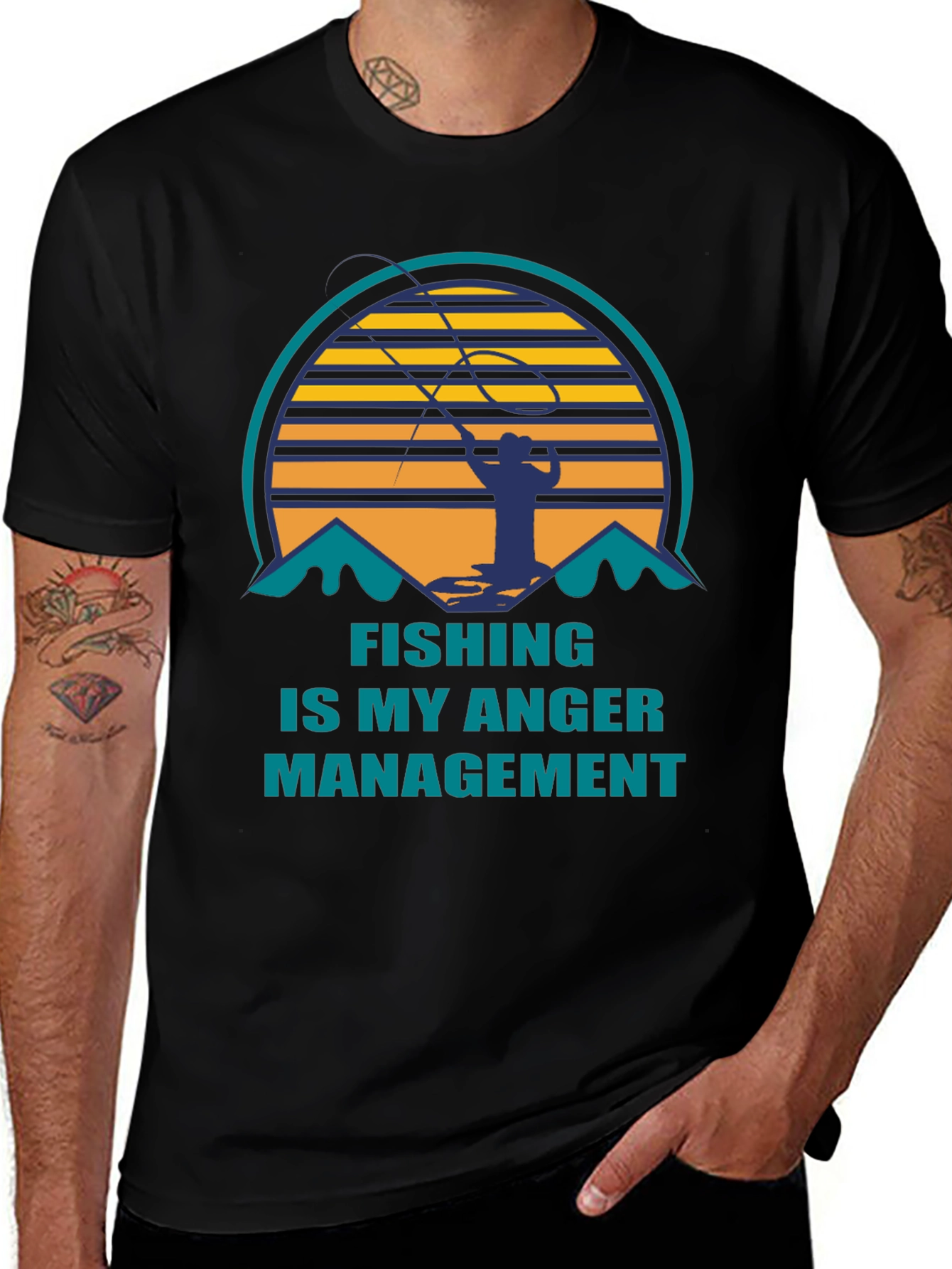 Fishing is My Anger Management Graphic T-Shirt
