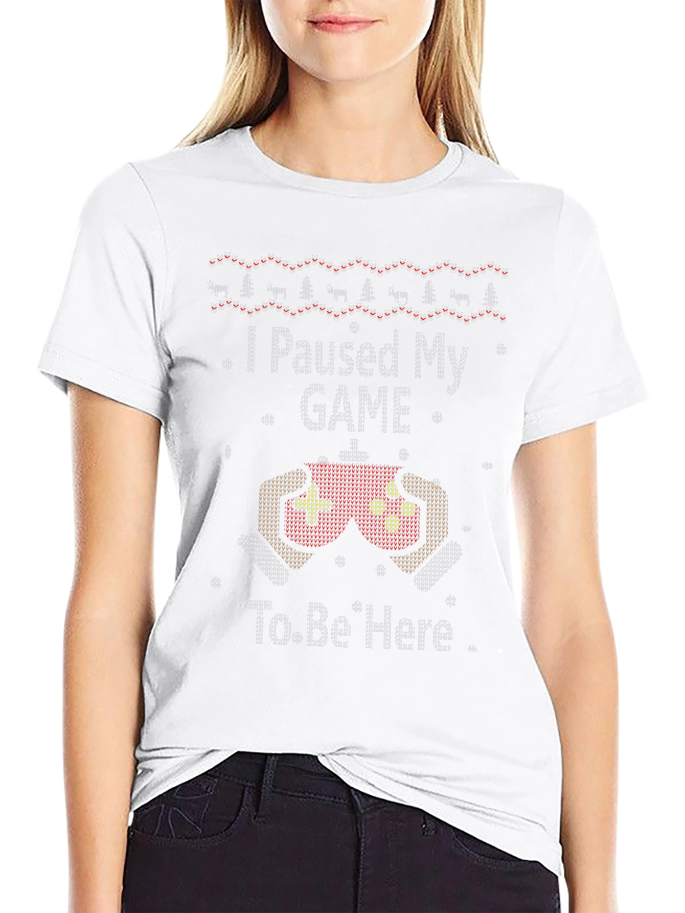 I Paused My Game Ugly Christmas Sweater T-Shirt