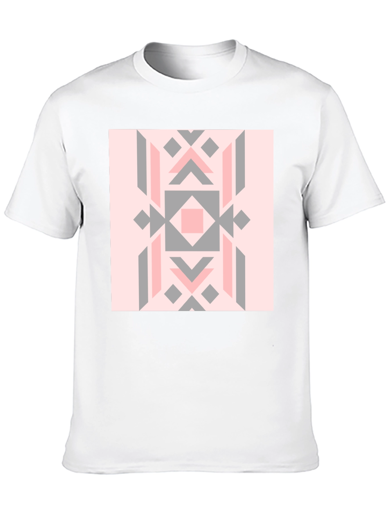 Geometric Pattern Tee - Stylish Black Cotton Blend
