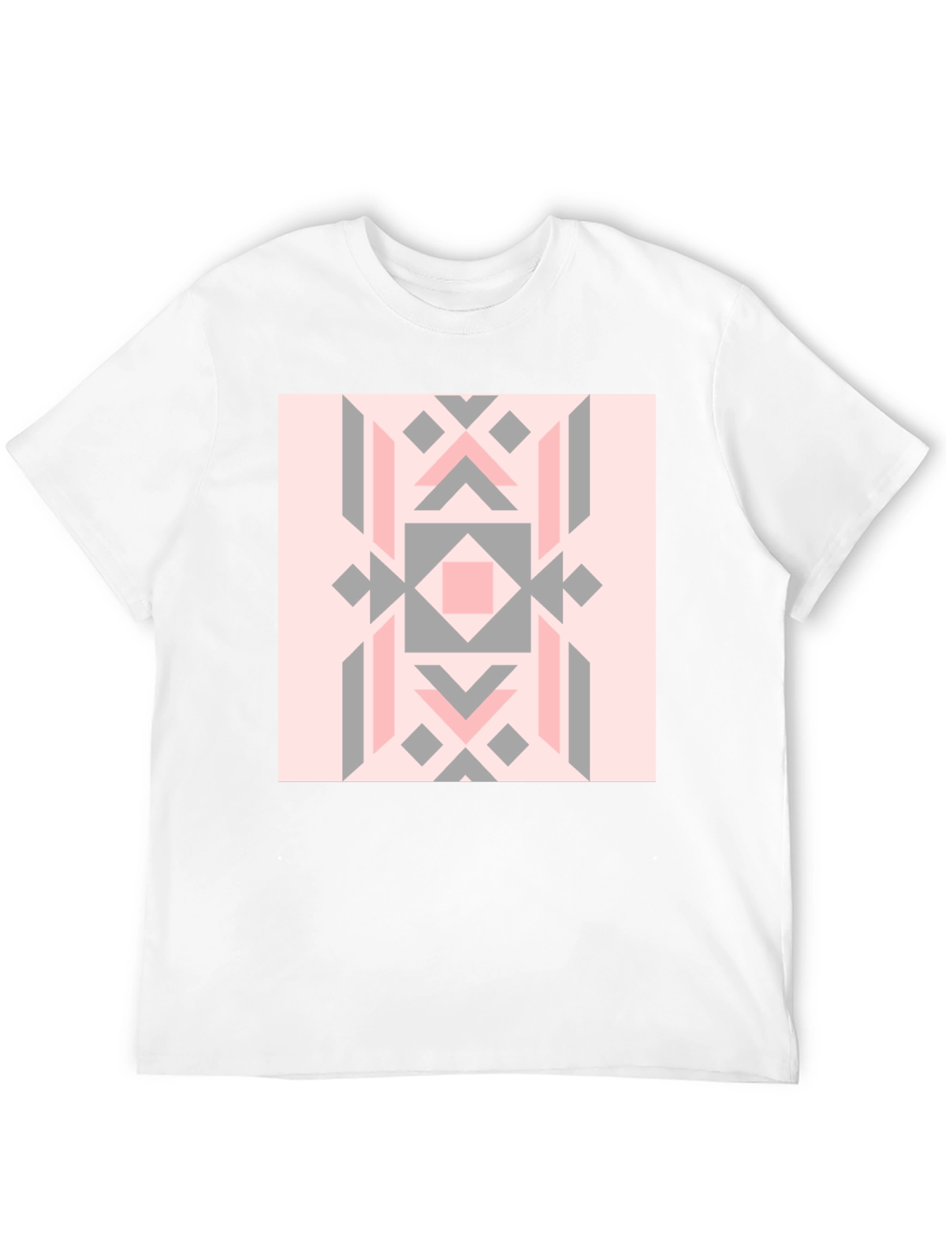 Geometric Pattern Tee - Stylish Black Cotton Blend