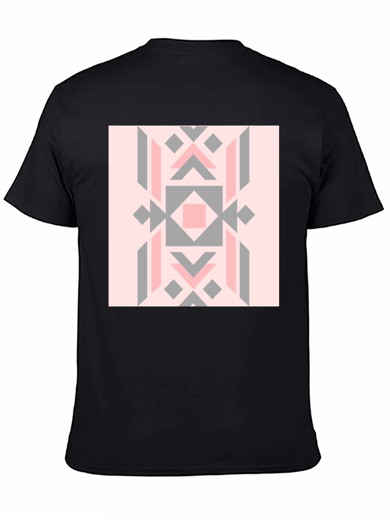 Geometric Pattern Tee - Stylish Black Cotton Blend