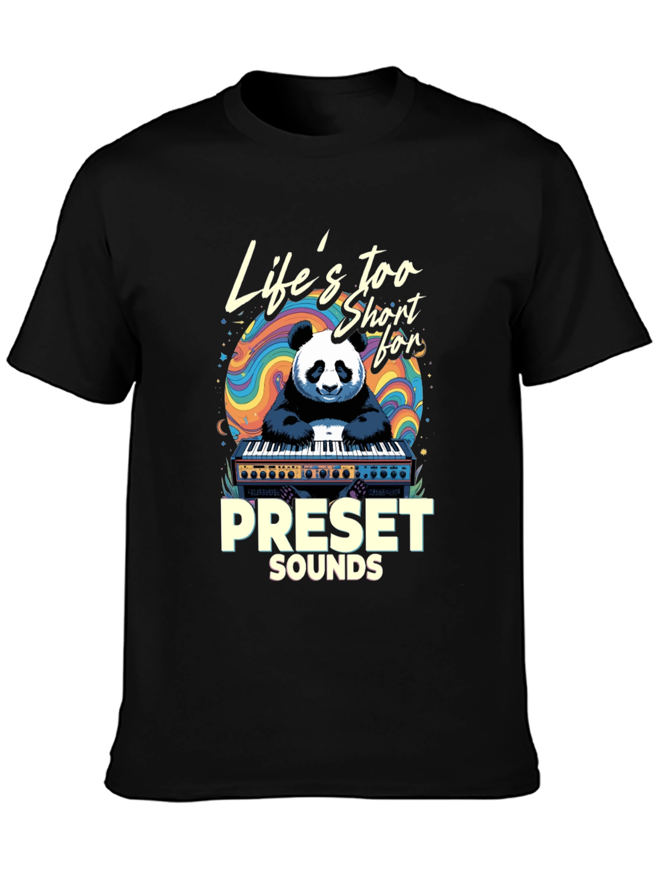 Lifes Too Short Panda Keyboardist Graphic Tee