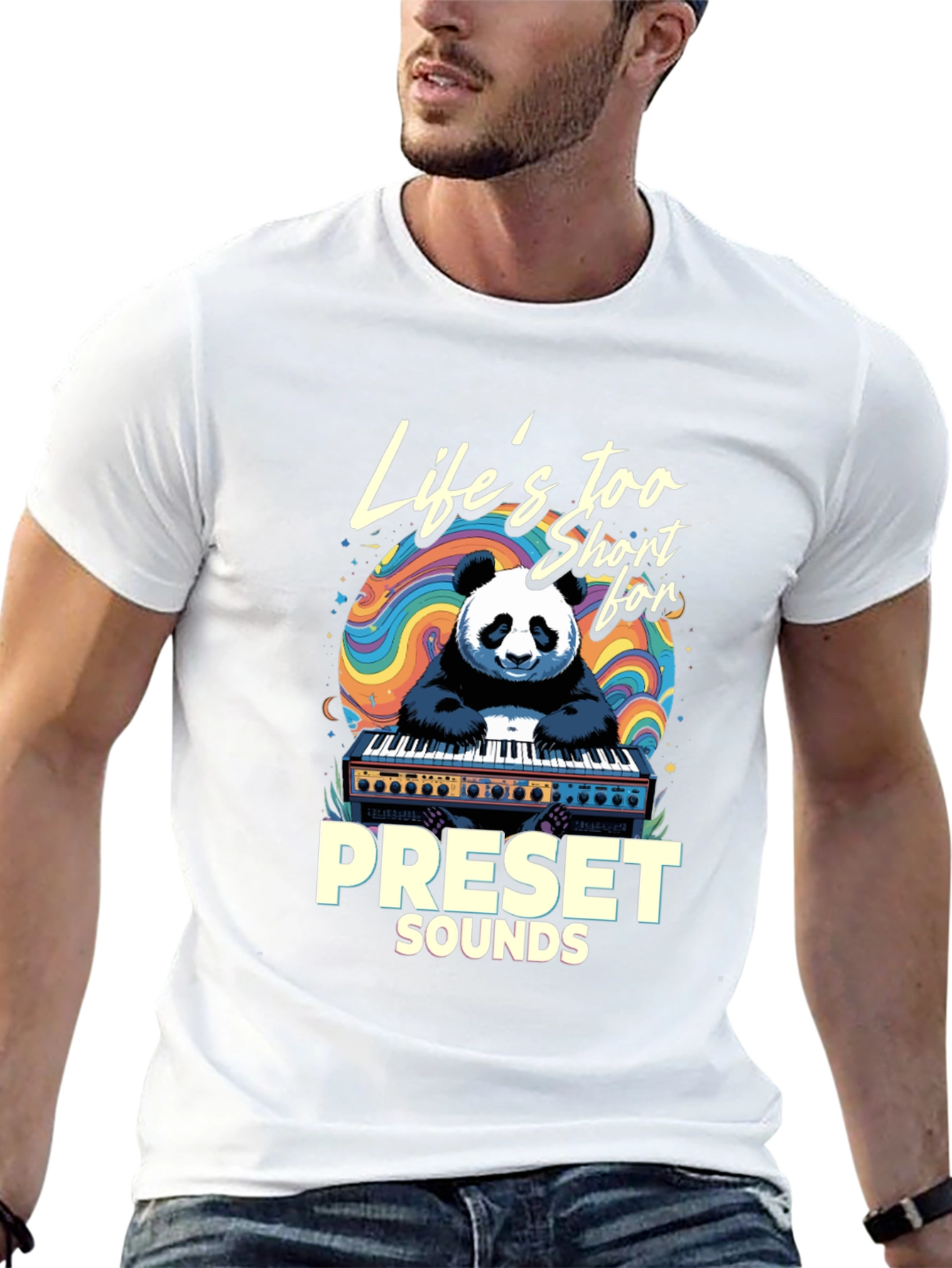 Lifes Too Short Panda Keyboardist Graphic Tee
