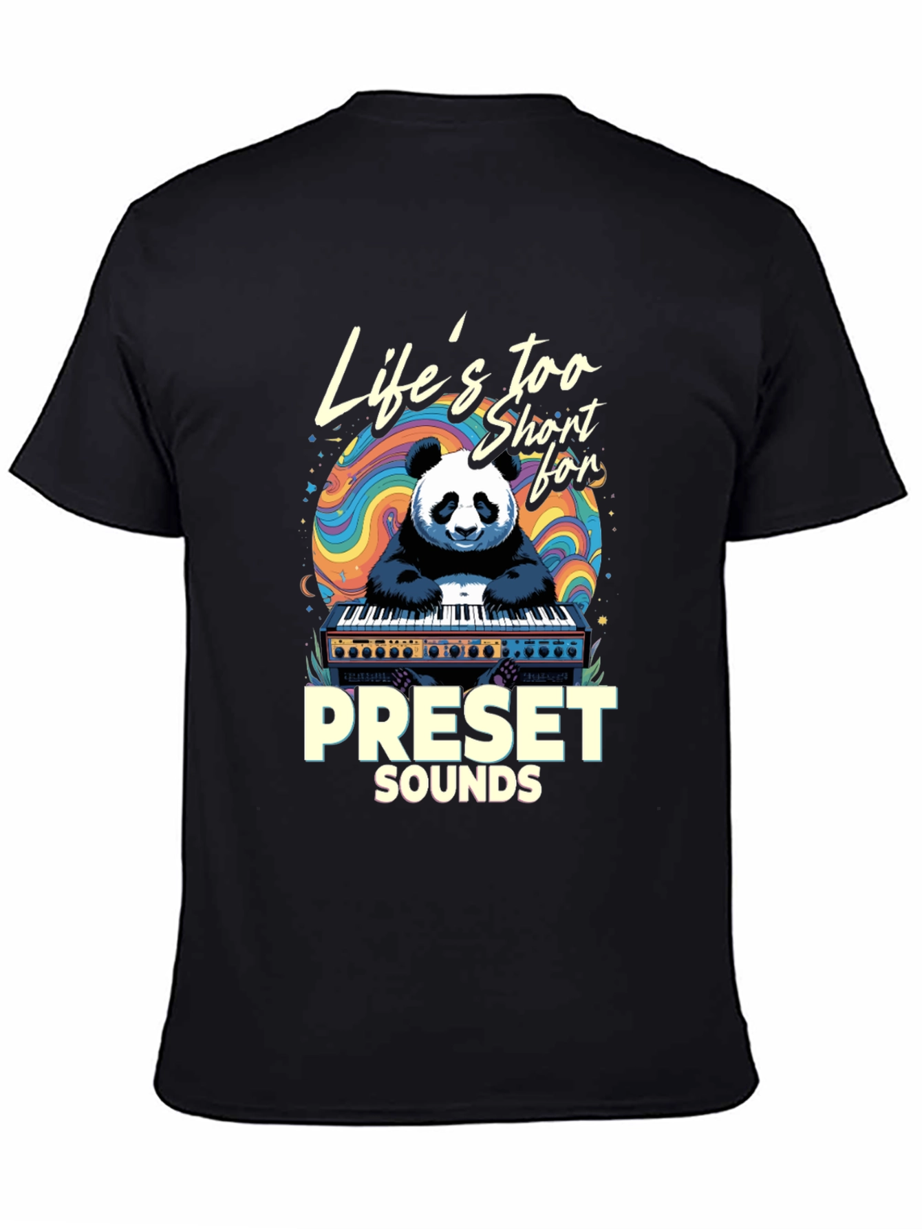 Lifes Too Short Panda Keyboardist Graphic Tee