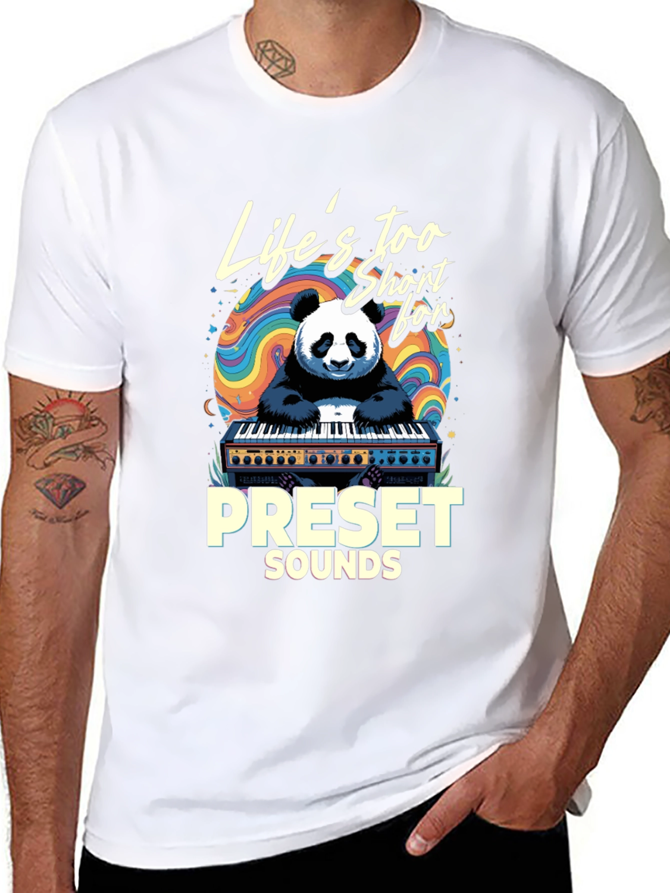 Lifes Too Short Panda Keyboardist Graphic Tee