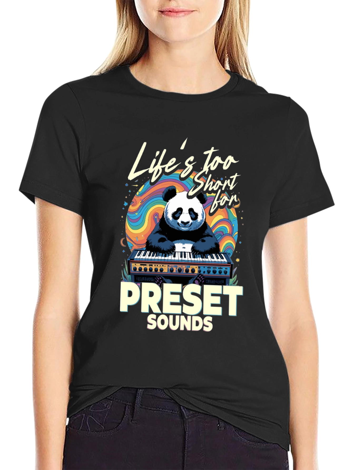 Lifes Too Short Panda Keyboardist Graphic Tee
