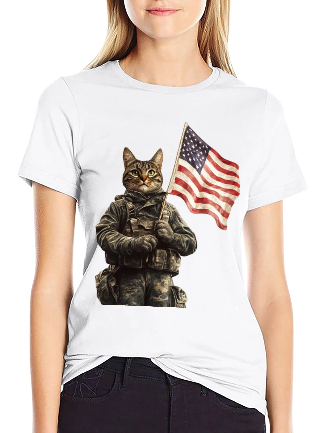 Patriotic Cat Soldier T-Shirt