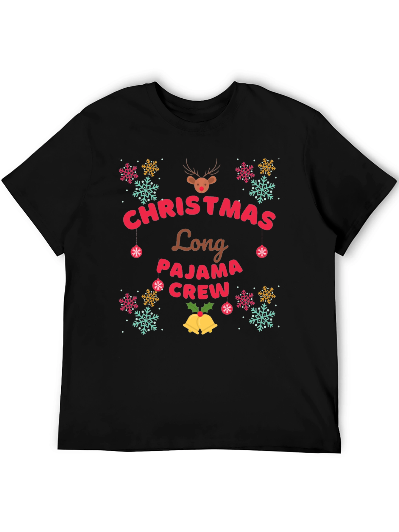 Christmas Long Pajama Crew T-Shirt