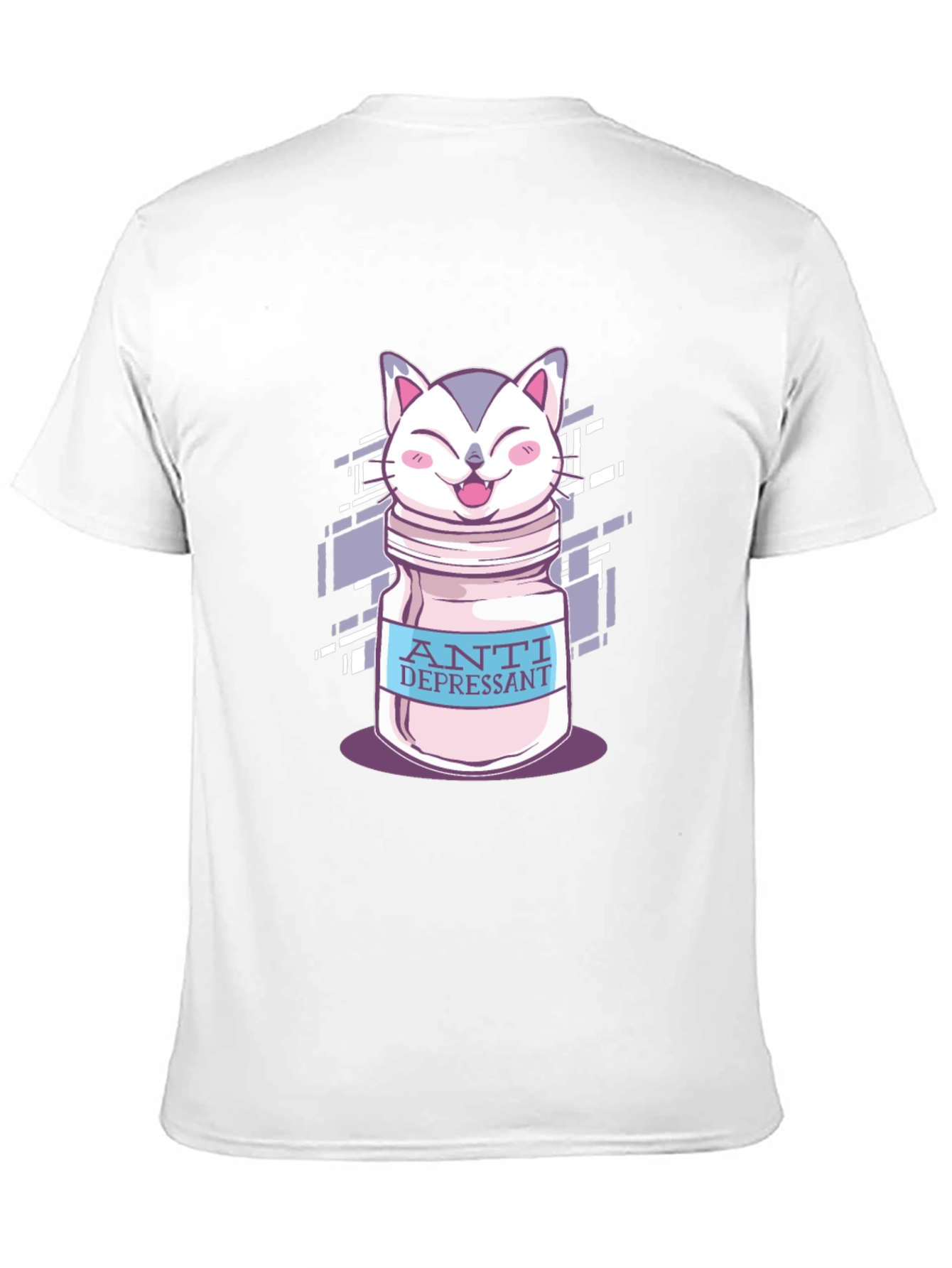 Anti Depressant Cat Graphic T-Shirt