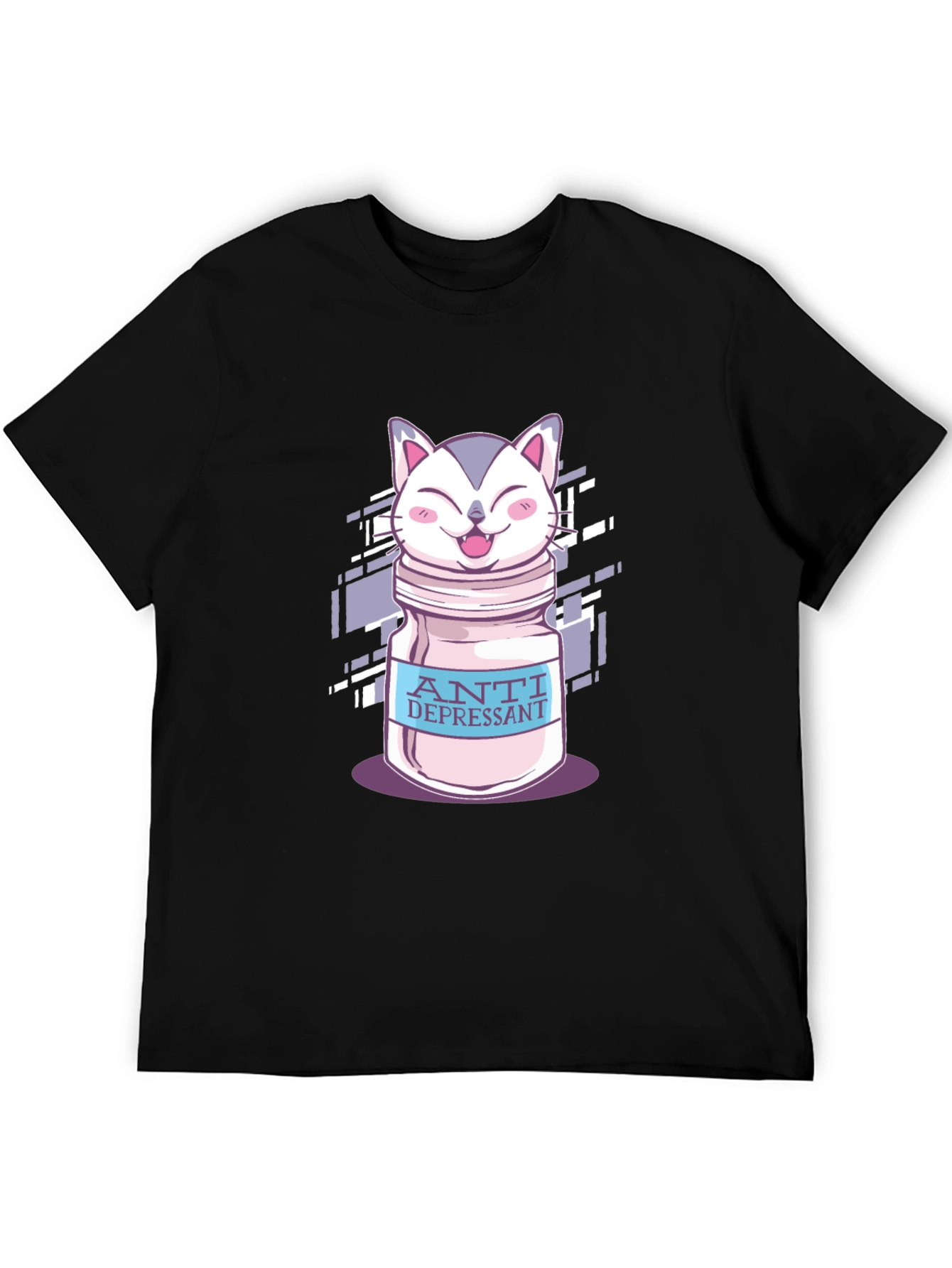 Anti Depressant Cat Graphic T-Shirt