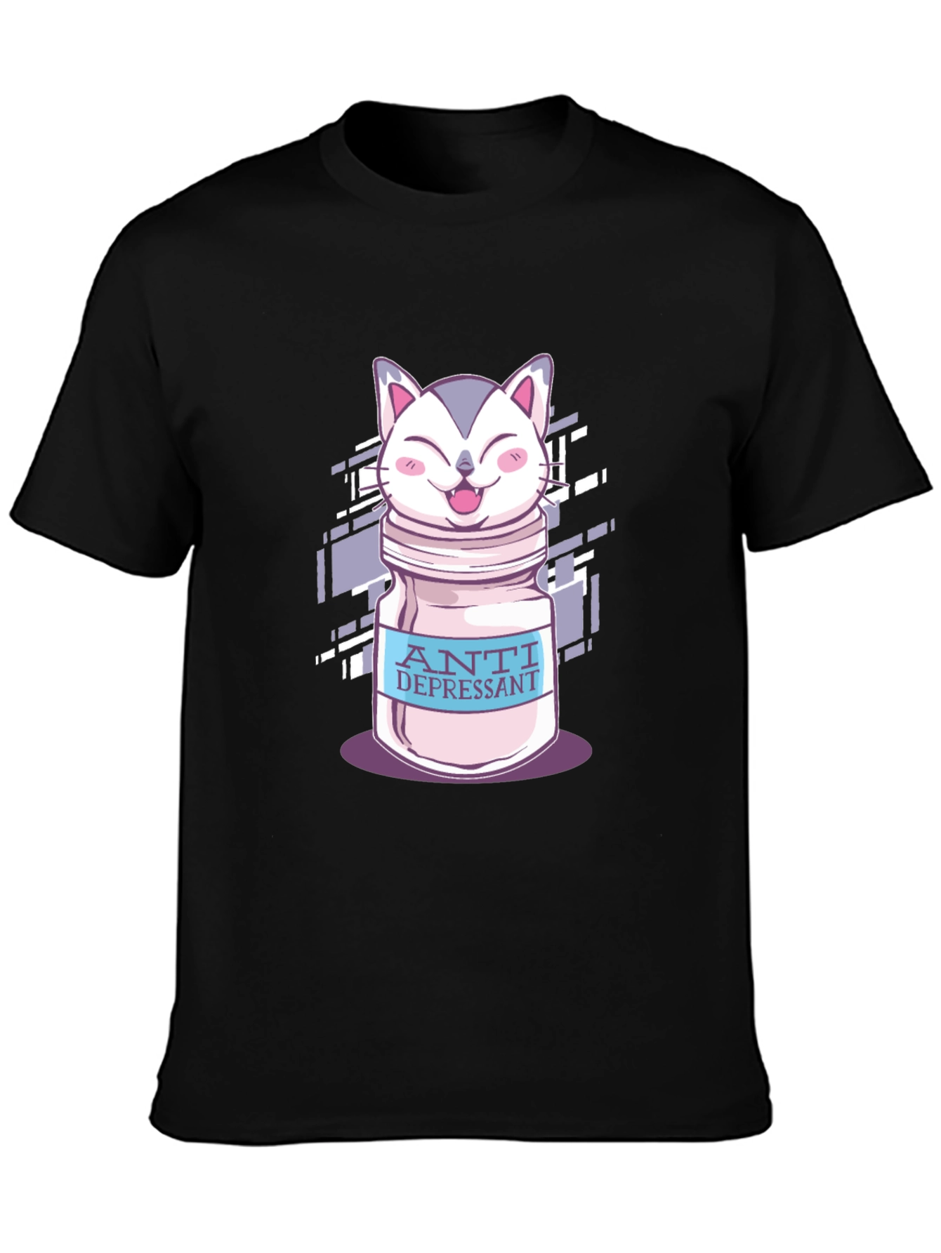 Anti Depressant Cat Graphic T-Shirt