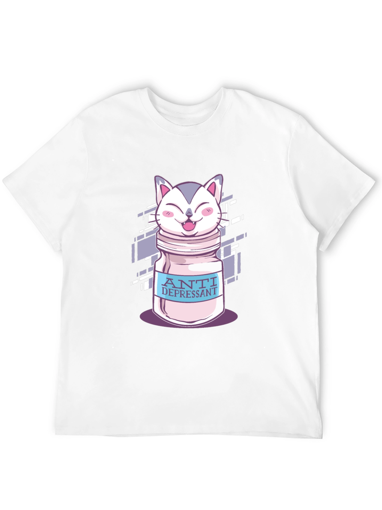 Anti Depressant Cat Graphic T-Shirt