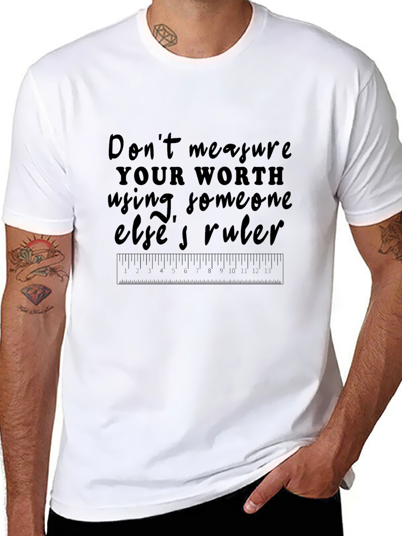 Inspirational Measure Worth Graphic T-Shirt